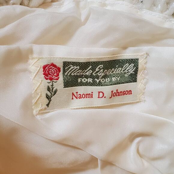 Vintage Cream Crocheted Clutch Handbag Purse - Picture 7 of 9